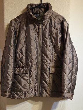 Jane Ashley Quilted  Brown Women's Puffer Jacket
